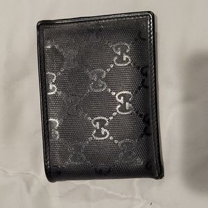 Gucci Blue Guccissima leather bifold wallet.